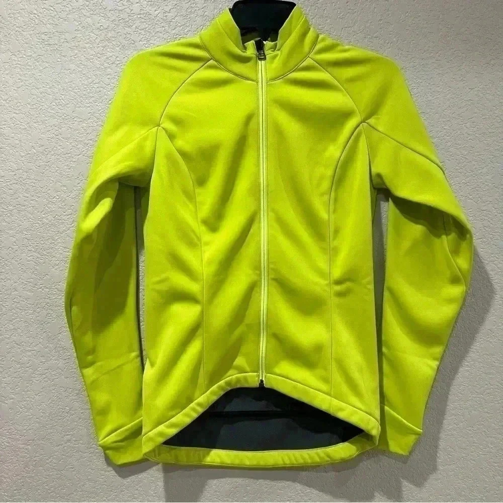 Mavic Women Biking Cycling Jacket Size Medium Yellow Full Zip Made In France